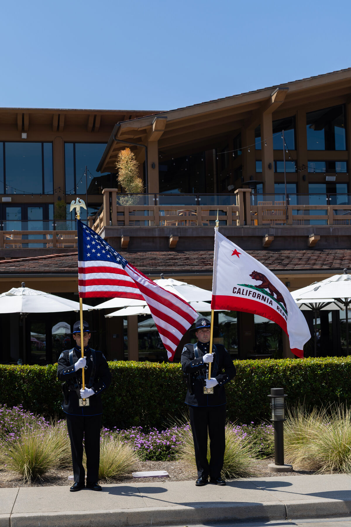 NBPD color guard at the 2025 NBPF Golf Classic